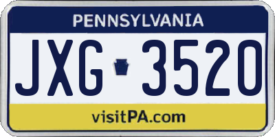 PA license plate JXG3520