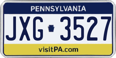 PA license plate JXG3527