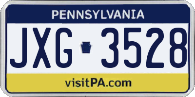PA license plate JXG3528