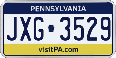 PA license plate JXG3529