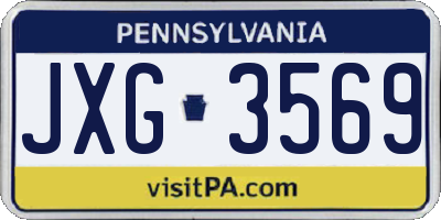PA license plate JXG3569