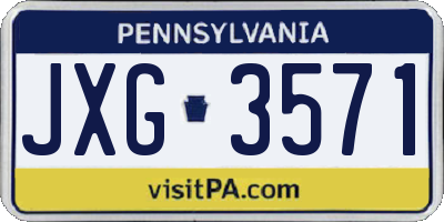 PA license plate JXG3571