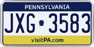 PA license plate JXG3583