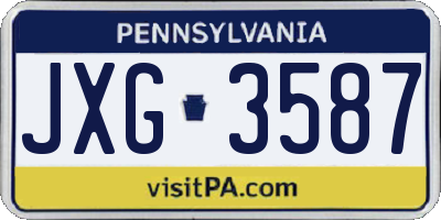PA license plate JXG3587