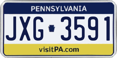 PA license plate JXG3591