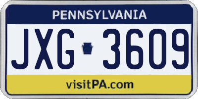 PA license plate JXG3609