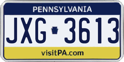 PA license plate JXG3613