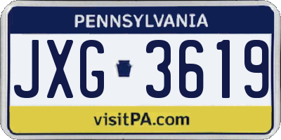 PA license plate JXG3619