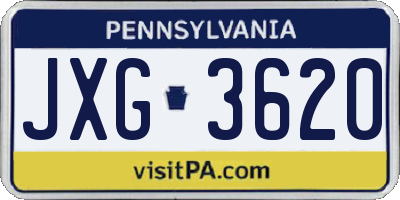 PA license plate JXG3620