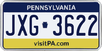 PA license plate JXG3622