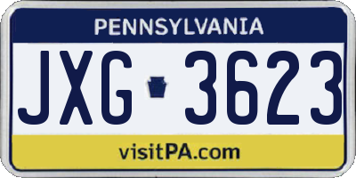 PA license plate JXG3623