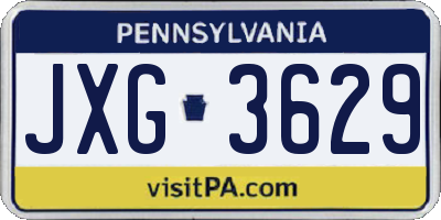 PA license plate JXG3629