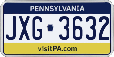PA license plate JXG3632