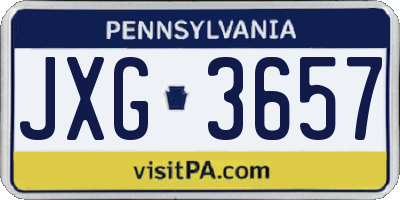 PA license plate JXG3657