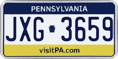 PA license plate JXG3659