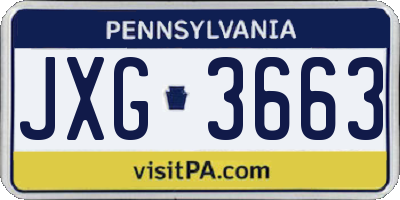 PA license plate JXG3663
