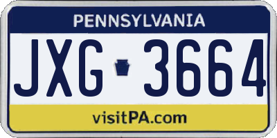 PA license plate JXG3664