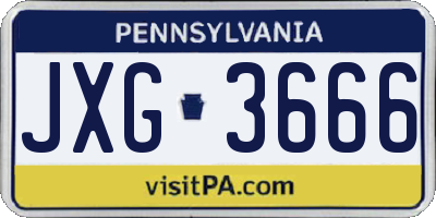 PA license plate JXG3666