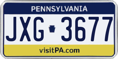 PA license plate JXG3677