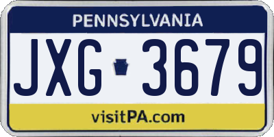 PA license plate JXG3679