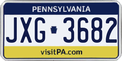 PA license plate JXG3682