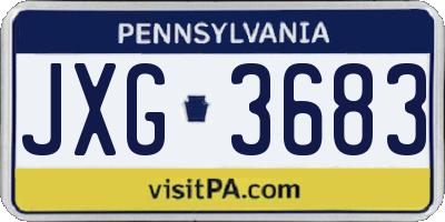 PA license plate JXG3683