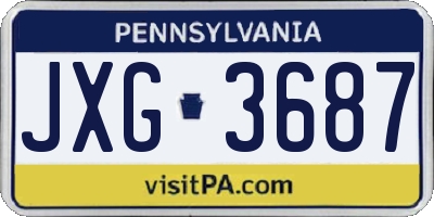 PA license plate JXG3687