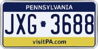 PA license plate JXG3688