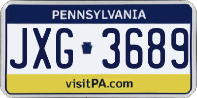PA license plate JXG3689
