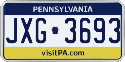 PA license plate JXG3693
