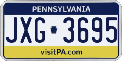 PA license plate JXG3695