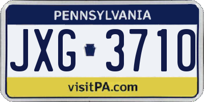 PA license plate JXG3710