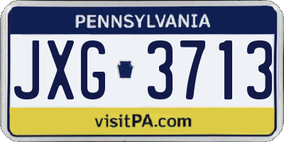 PA license plate JXG3713
