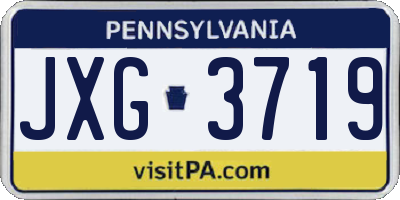 PA license plate JXG3719