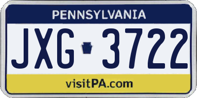 PA license plate JXG3722