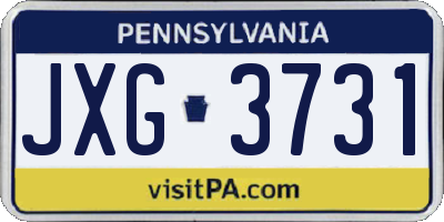 PA license plate JXG3731
