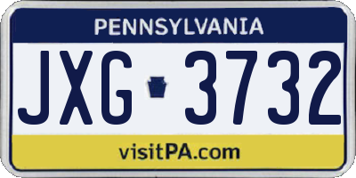 PA license plate JXG3732