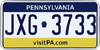 PA license plate JXG3733
