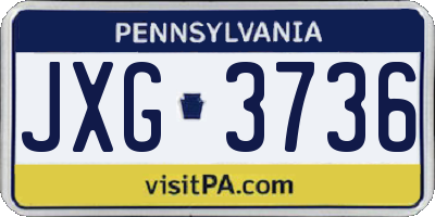 PA license plate JXG3736