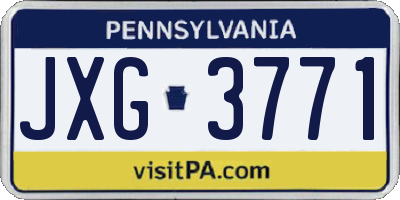 PA license plate JXG3771