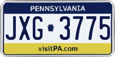 PA license plate JXG3775