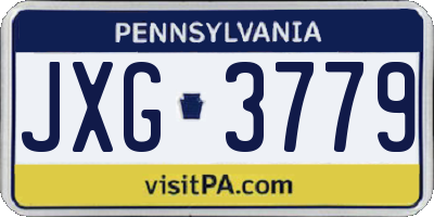PA license plate JXG3779