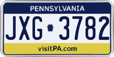PA license plate JXG3782