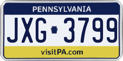 PA license plate JXG3799