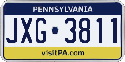 PA license plate JXG3811