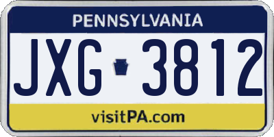 PA license plate JXG3812