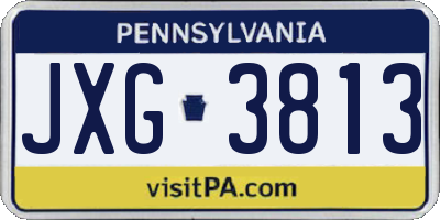 PA license plate JXG3813