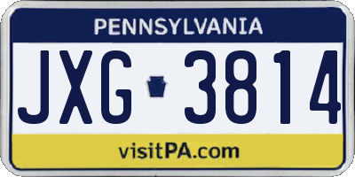 PA license plate JXG3814