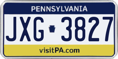 PA license plate JXG3827