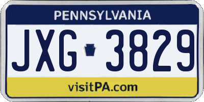 PA license plate JXG3829